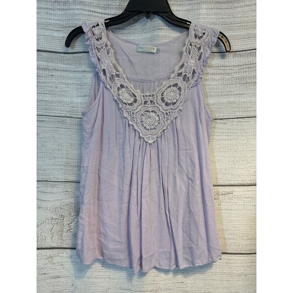 Solitaire Purple Woven babydoll Tank Top Size M - Picture 1 of 3